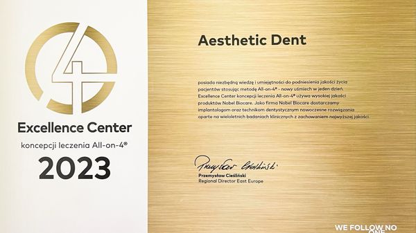Aesthetic Dent wyróżnione jako All-on-4™ Excellence Center